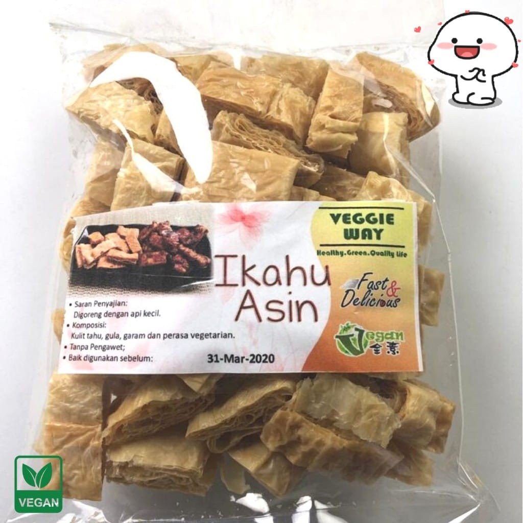 

MEMELASHOP KLF - Ikahu Ikan Asin Vegan / Kerupuk Getas Vegetarian Cap Borobudur / cemilan snack vege