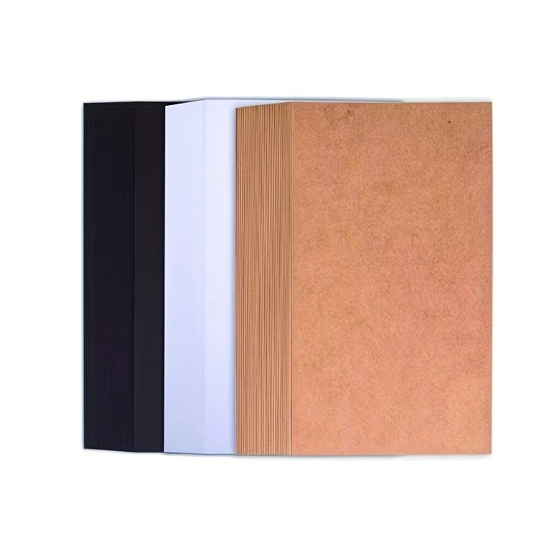 

20 Sheets A4 Brown Kraft /Black /White Cardstock 8.26 x 11.7in, 250gsm White cardstock Paper DIY Crafts Invitation Cards Making
