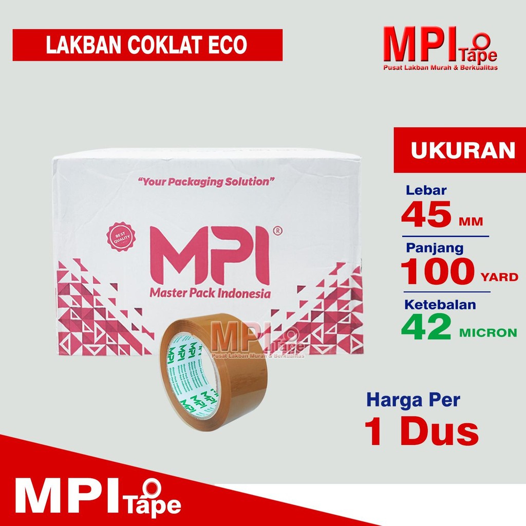 

1 Dus - Lakban Coklat Ekonomis 45 mm x 100 Yard - Lakban Packing - MPI