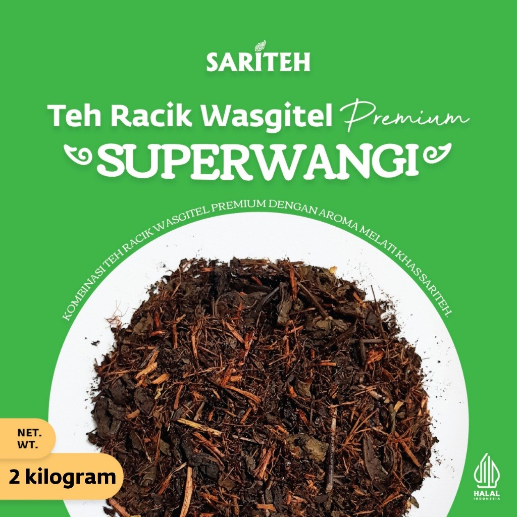 

Sariteh Indonesia Teh Racik Wasgitel Premium Superwangi Jasmine - Teh Melati Khas Jawa - 2 kg