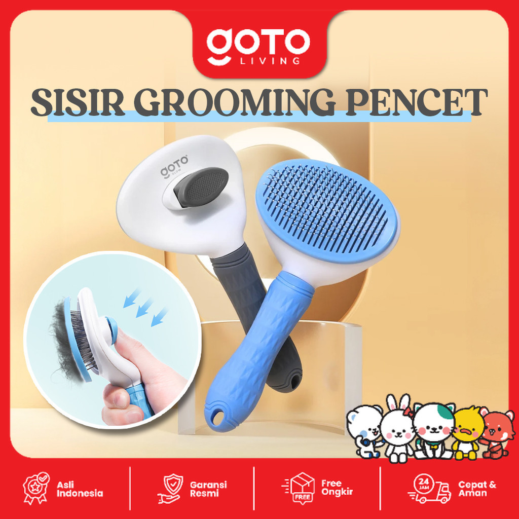 Goto Glow Sisir Bulu Rambut Tombol Kucing Anjing Pet Grooming Brush