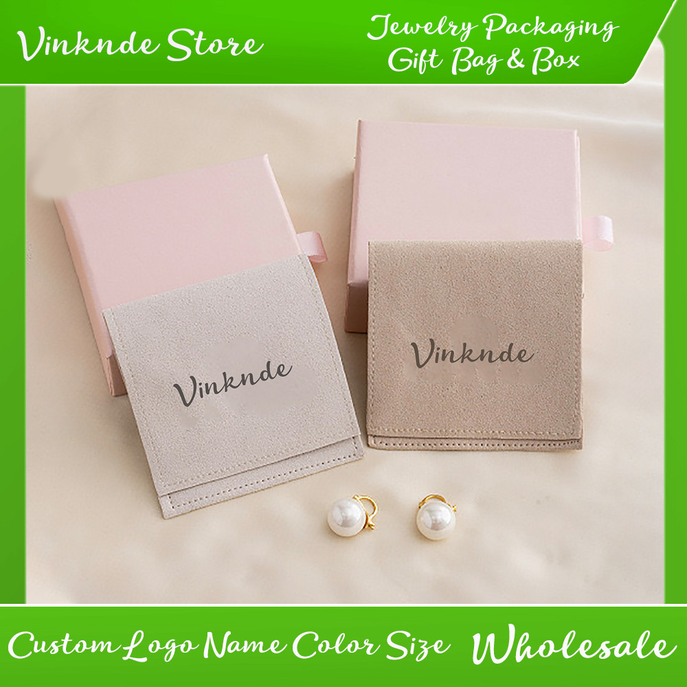 

50pcs Custom Jewellry Gift Bags Personalized Logo Microfiber Smart Jewelry Earrings Rings Smart Jewelry Packaging Travel Pouches