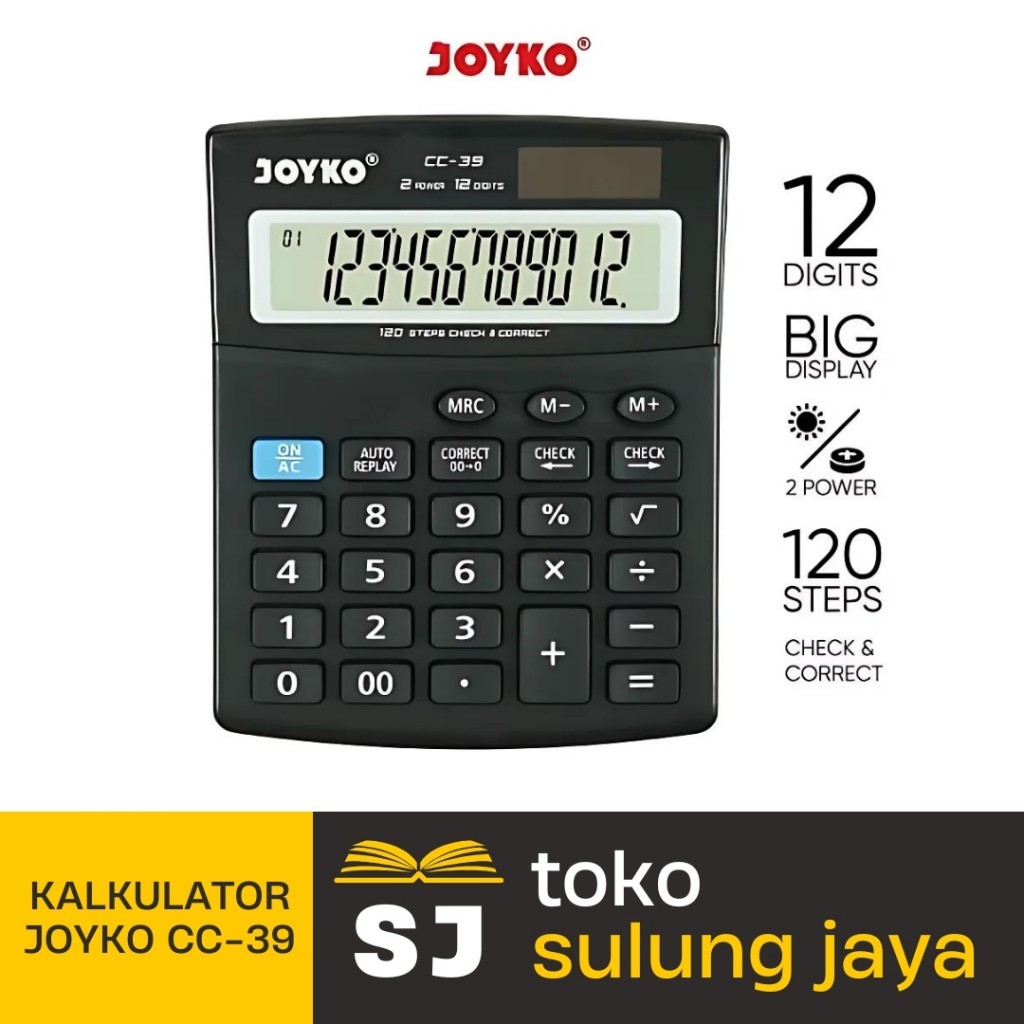 

KALKULATOR JOYKO CC-39 | JOYKO CALCULATOR | 12 DIGITS CHECK CORRECT
