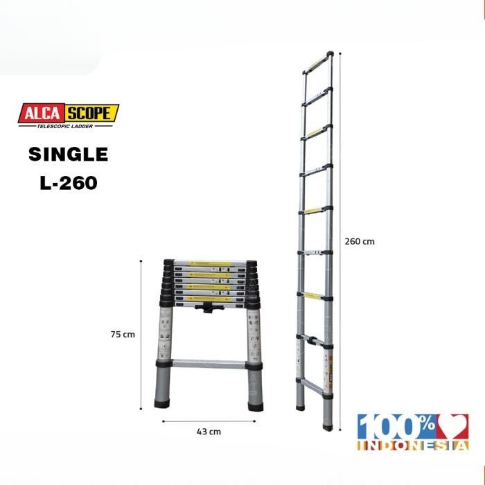 TANGGA TELESCOPIC ALCA SCOPE SINGLE 260 (2,6m)