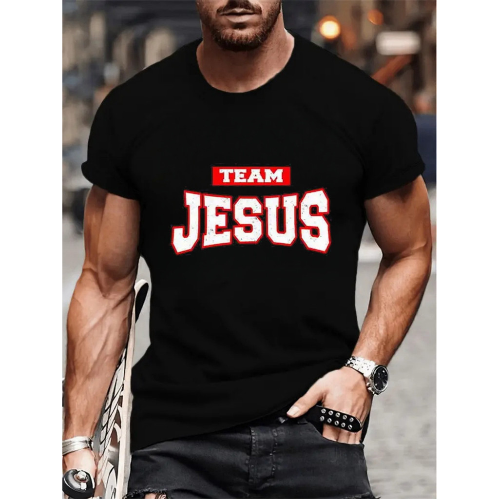 Kaos Rohani Pria Wanita Bahan Katun Keren Desain Tim Yesus Kaos Lengan Pendek Nyaman Dipakai Buat Ro