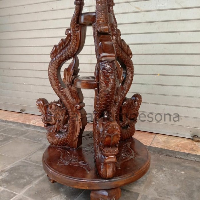 Jagrak Stand Dudukan Pataka Tongkat Pusaka Bendera Naga Kembar 3 Besar