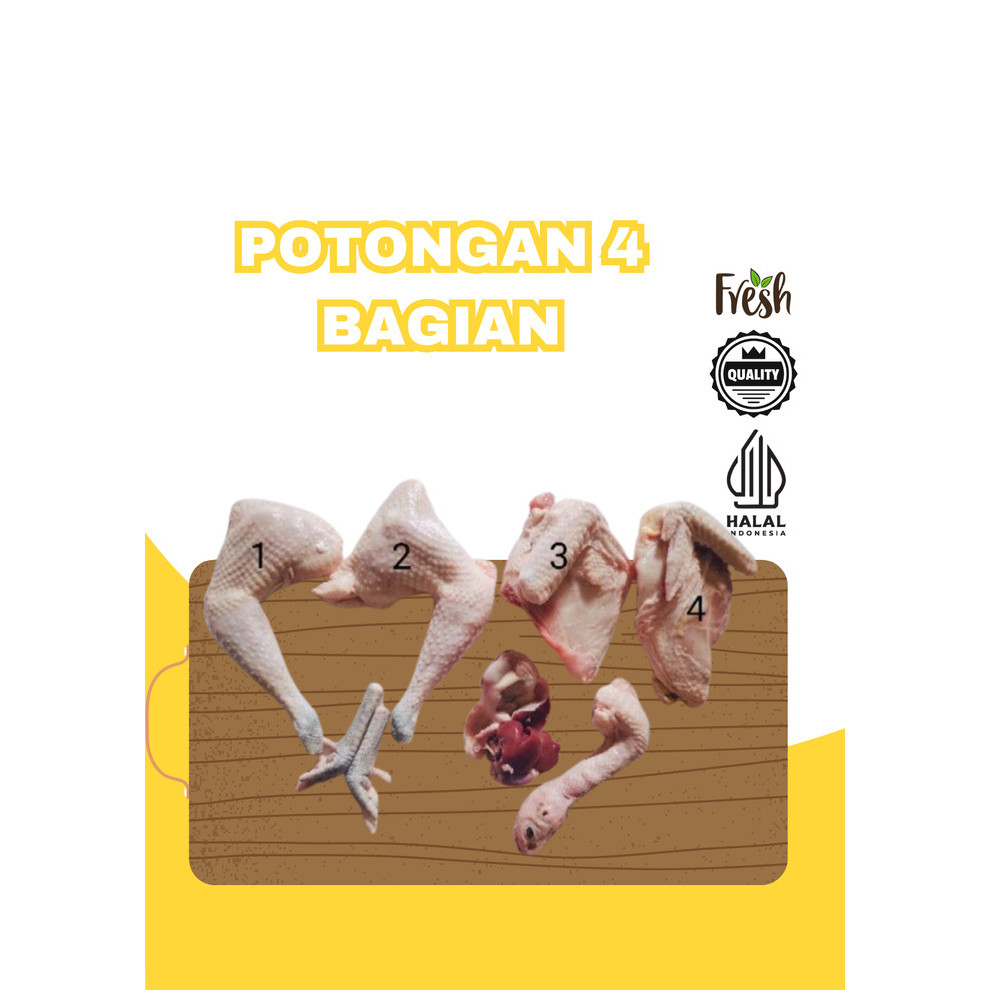 

AYAM KAMPUNG ASLI UKURAN BERSIH 1kg COCOK UNTUK USAHA KULINER - Potong 4