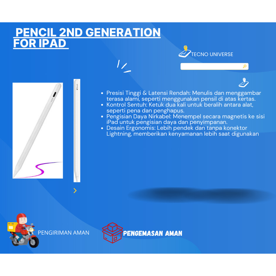 

2nd Generation for Apple Pencil Compatible with all iPad models RESMI - Toko Universe Terbaik