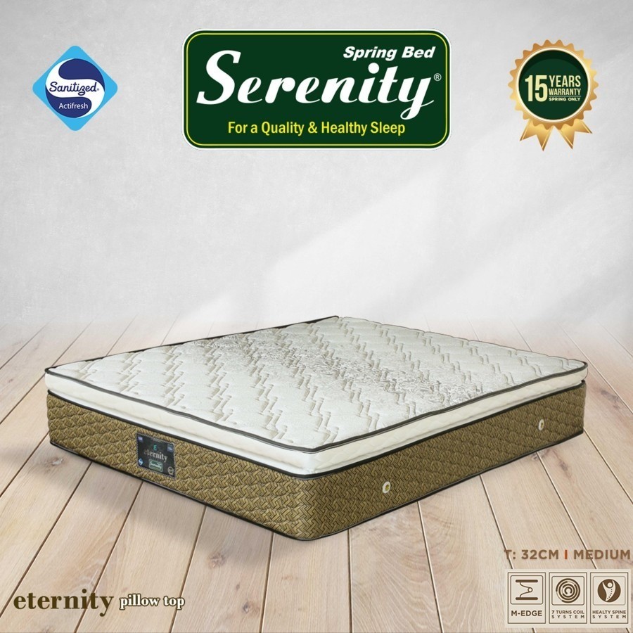 Springbed Kasur Elite Serenity Eternity Pillow Top Semarang 90 100 120 160 180 200 Original