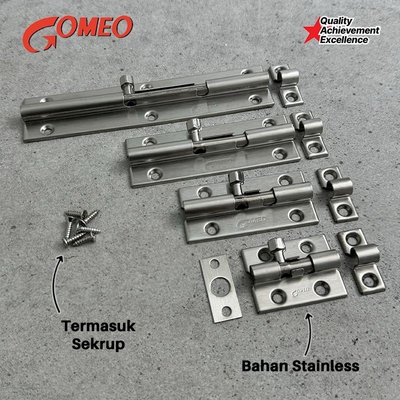 COD GOMEO Grendel Slot Pintu Jendela Stainless 2 3 4 6 Inch
