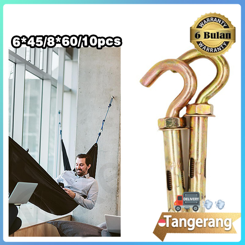 10PCS Hook Dynabolt / Dynabolt Hook / Dynabolt Gantung M8x60 M6x45