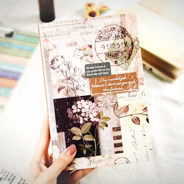 

ic] 1 pcs buku jurnal Vintage hardcover scrapbook - breeze