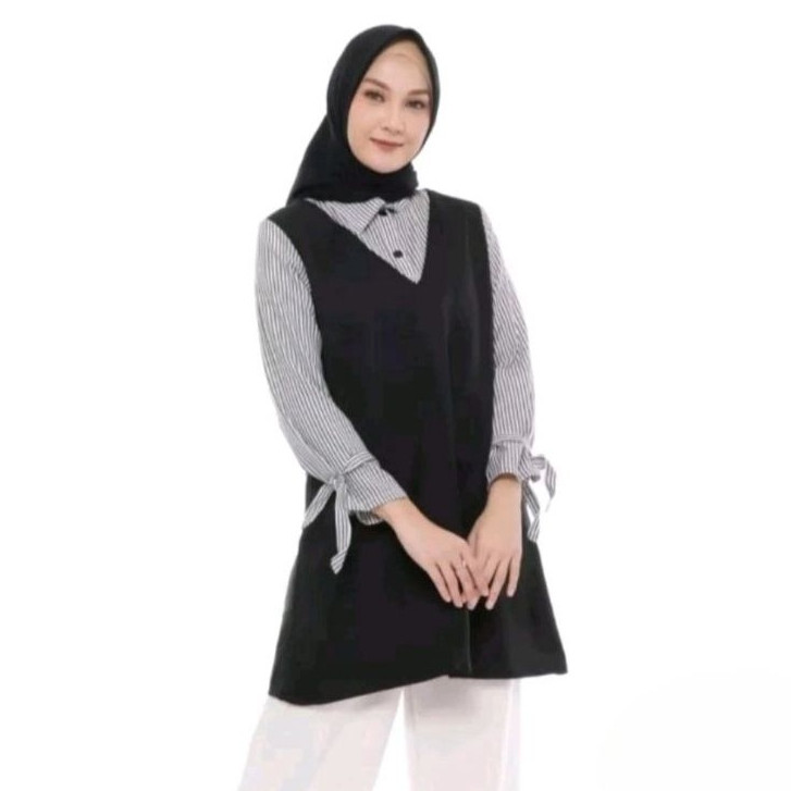 KELINAA TUNIK kemeja wanita kasual kekinian Rayon Twill/Katun Premium