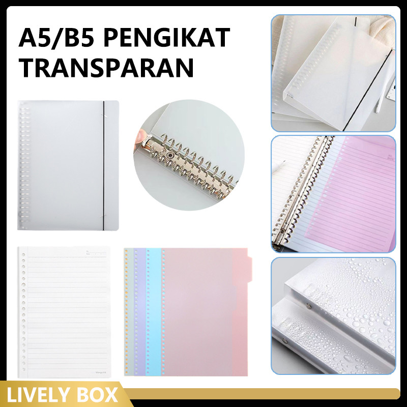

A5 / B5 Binder Isi Ulang/A5/B5 Pengikat Transparan/pembagi Pengikat Warna Terang