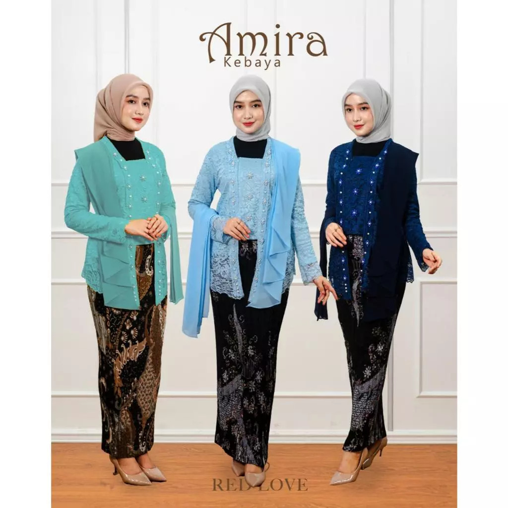 CADELAX_SHOP Redlove Kebaya / Kebaya Wisuda / Kebaya Selendang / Set Kebaya Modern / Kebaya Muslim /