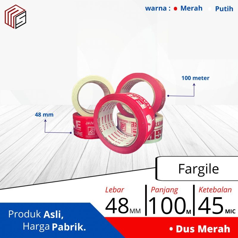 

FLY HOME Lakban Fragile 48mm x 100 Meter Kuat Dan Rekat Untuk Packing