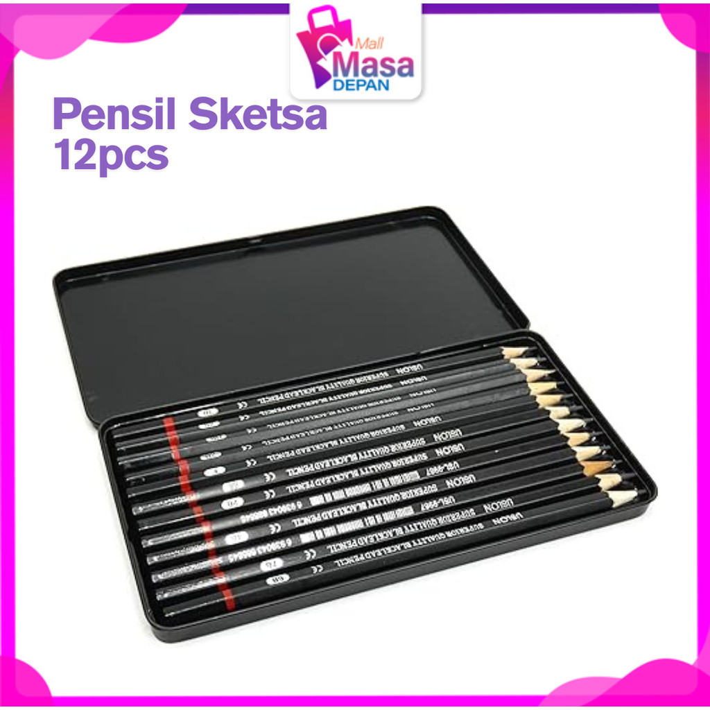 

MMD Pensil Gambar Sketsa Set Lengkap 2H H F B HB 2B 3B 4B 5B 6B 7B 8B Charcoal Pencils Set Perlengkapan Lukis 12 pcs