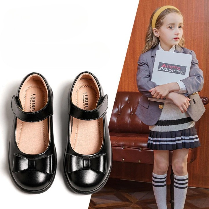 ( SHO364 / SHO431 ) Sepatu shoes sekolah mary jane klasik classic pita anak perempuan - black hitam