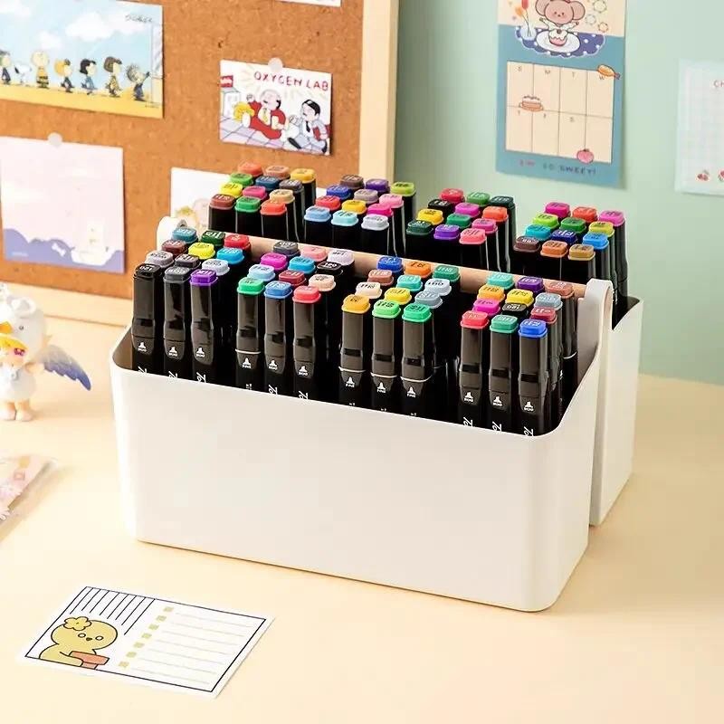 

Desktop Pen Holder Large Capacity Cute Marker Pen Stationery Storage Box Creative Cartoon Pencil Holder Desktop Organizer Study