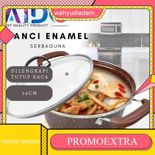 Panci Sop Banyak Ukuran / Panci Sop Enamel Stainless / Soup Pot Panci Susu Enamel
