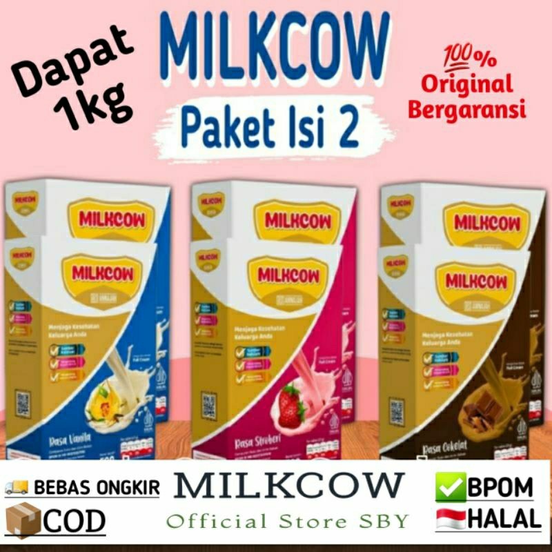 

[Paket Isi 2 = 1Kg] Milkcow Susu Penggemuk Badan Anak Dan Dewasa 500gram X 2 = 1000gram