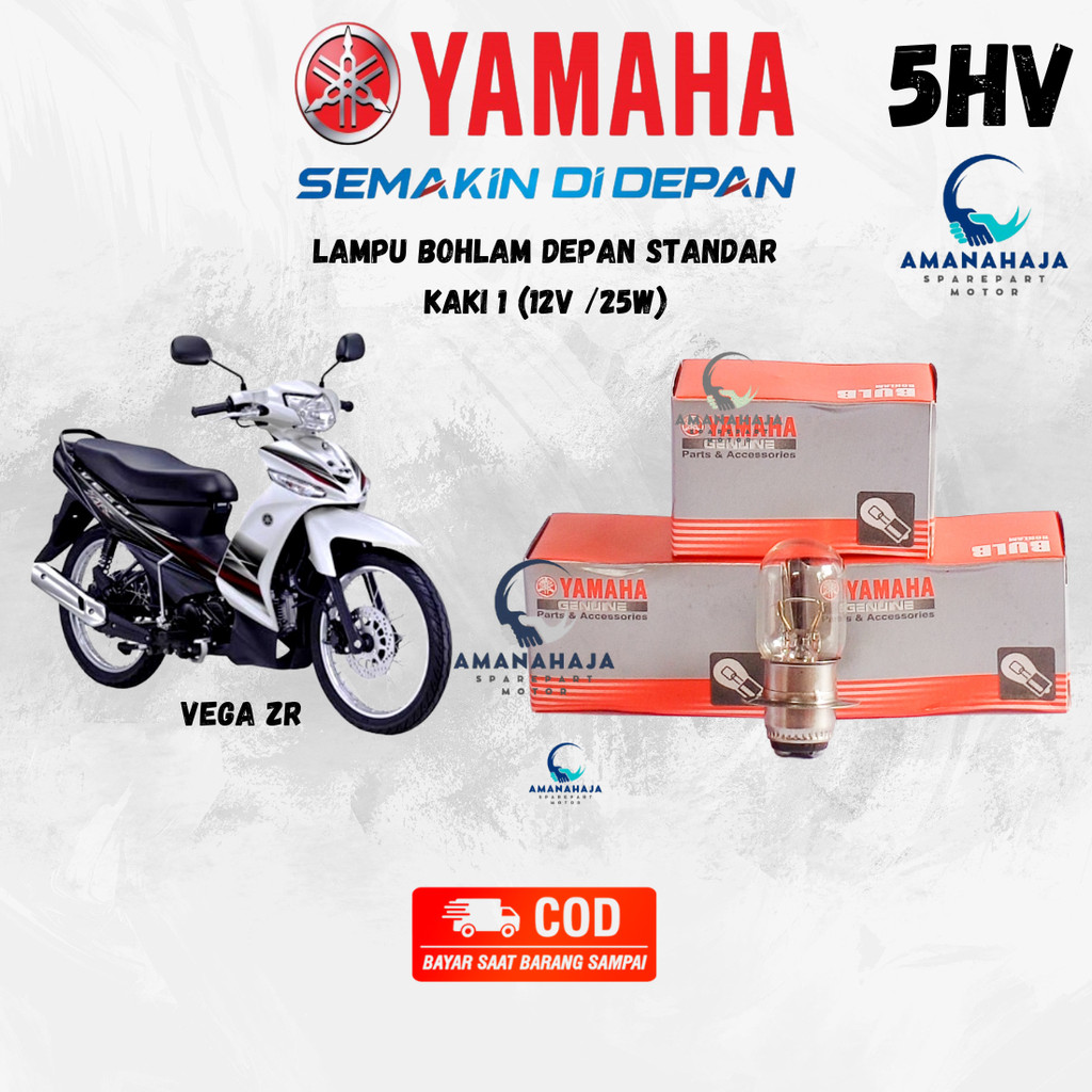 (GARANSI) ORI (PAKET 10 PCS) LAMPU BOHLAM DEPAN VEGA ZR (5HV) | SPAREPART ORIGINAL  SUKU CADANG SEPE