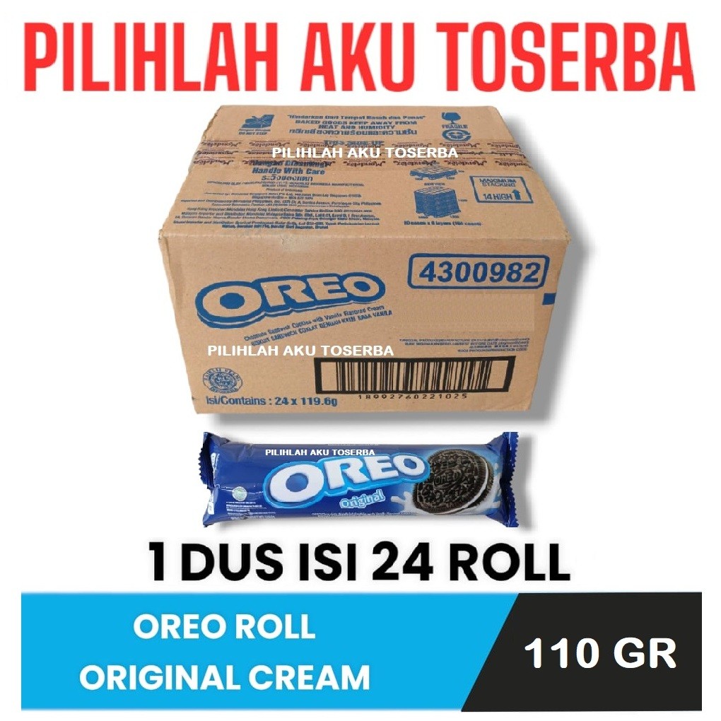 

Biskuit OREO sandwich VANILLA Roll 110 gr - ( HARGA 1 DUS )