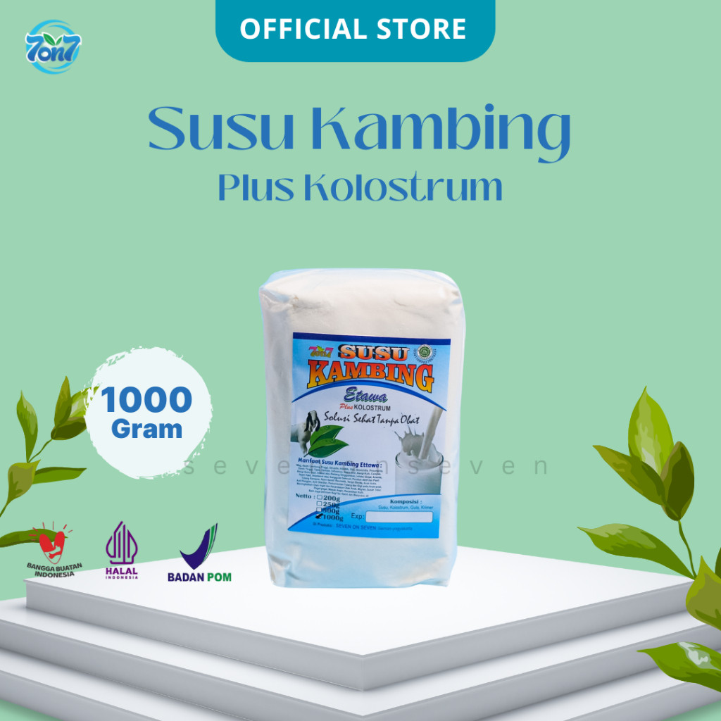 

Susu Kambing Etawa Bubuk 7on7 Plus Kolostrum 1000 gr Halal BPOM