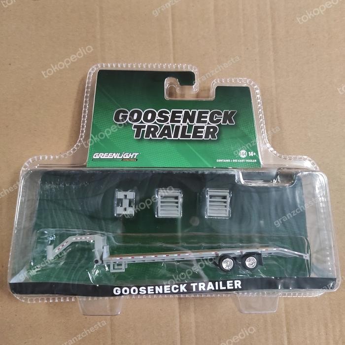 DIECAST GREENLIGHT GOOSENECK TRAILER SILVER MINIATUR