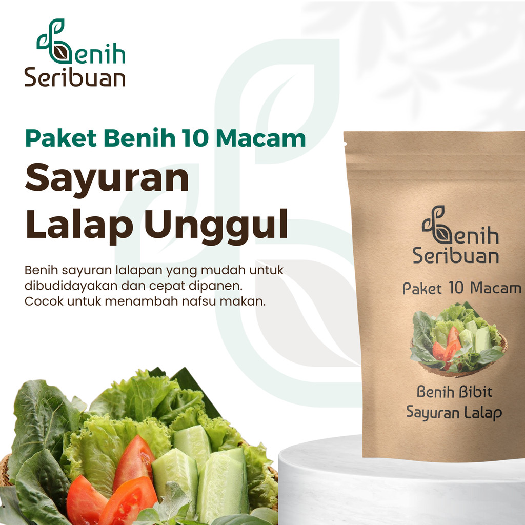 Benih Seribuan - Paket Benih 10 Macam Sayuran Lalap Unggul
