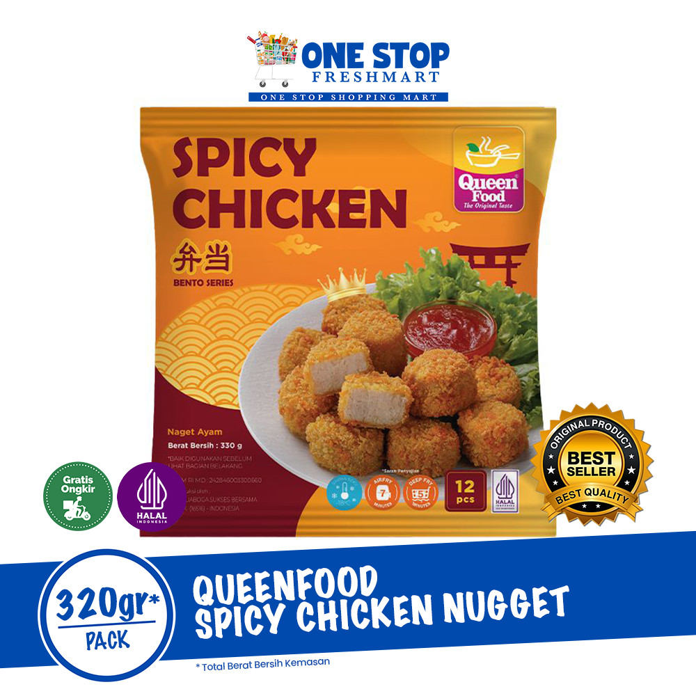 

QUEENFOOD SPICY CHICKEN NUGGET 320GR / QUEEN FOOD SPICY CHICKEN NUGGET 320GR