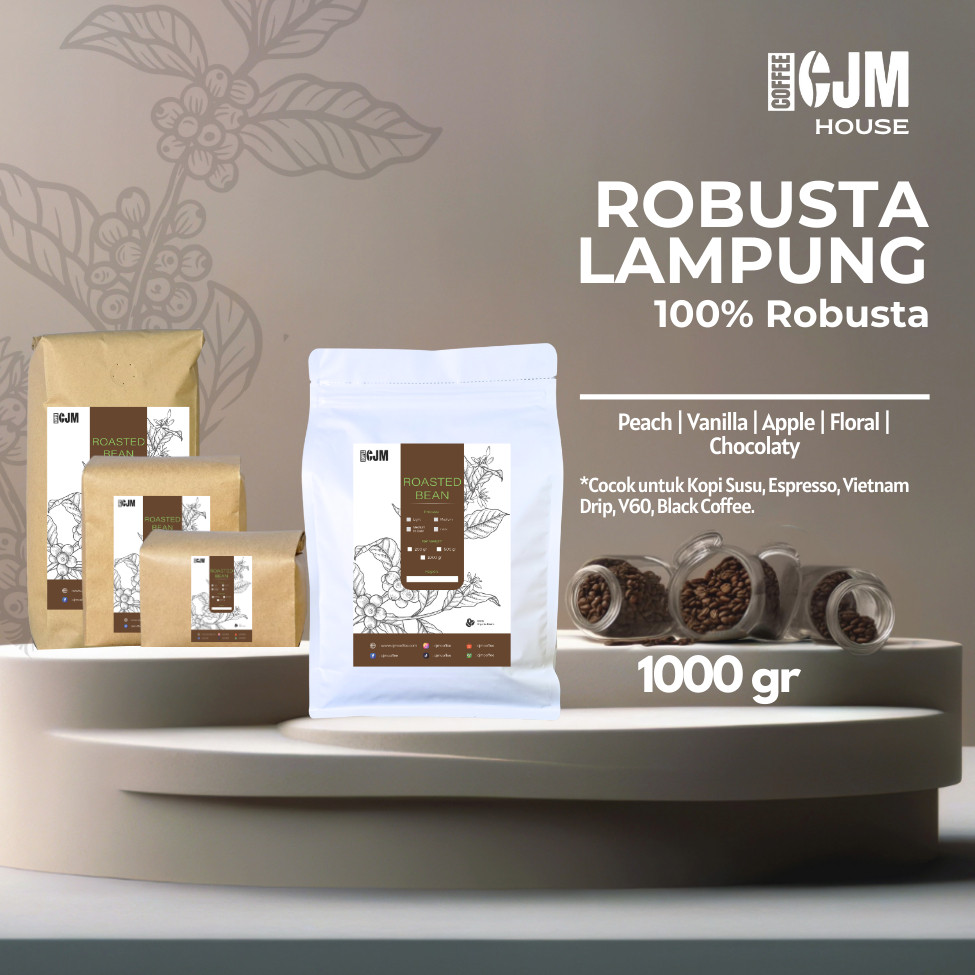 

1Kg Robusta Lampung | CJM Coffee House | Kopi Premium Asli | Kopi Robusta Lampung | Premium Coffee