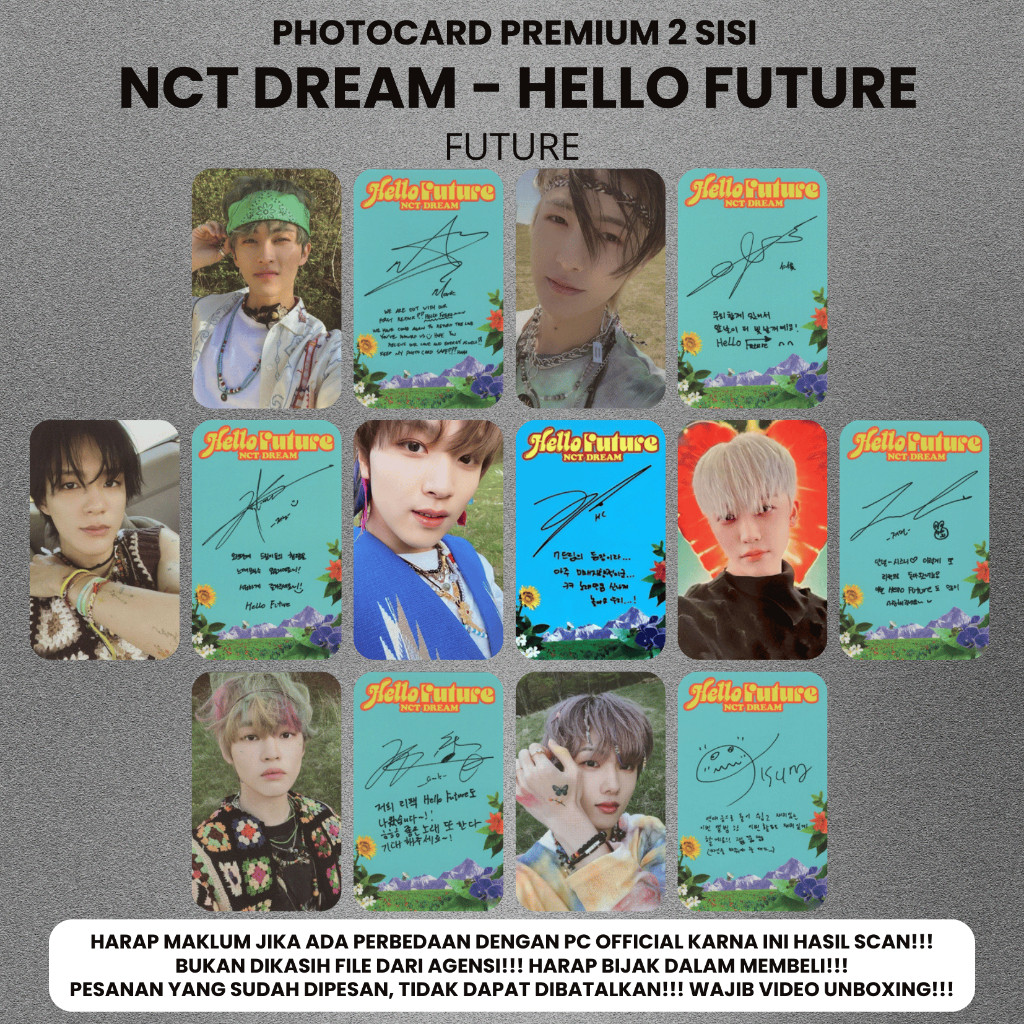 (ISI 7 PCS) Photocard NCT DREAM HELLO FUTURE - Potocard Premium 2 Sisi Kartu Kpop Merch Unofficial -
