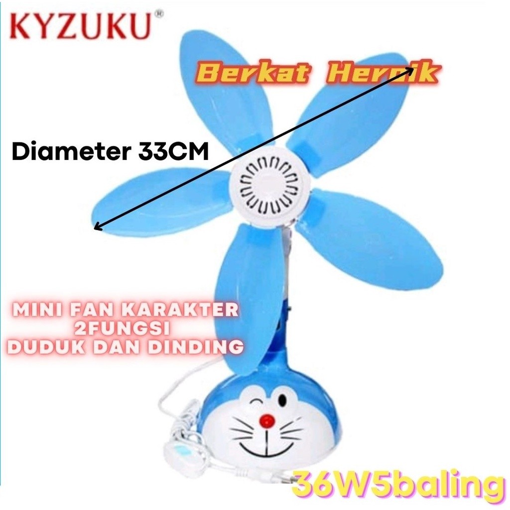 Minifan   Doraemon  Kyzuku  kipas  angin  2   fungsi  (duduk&dinding) TERLARIS