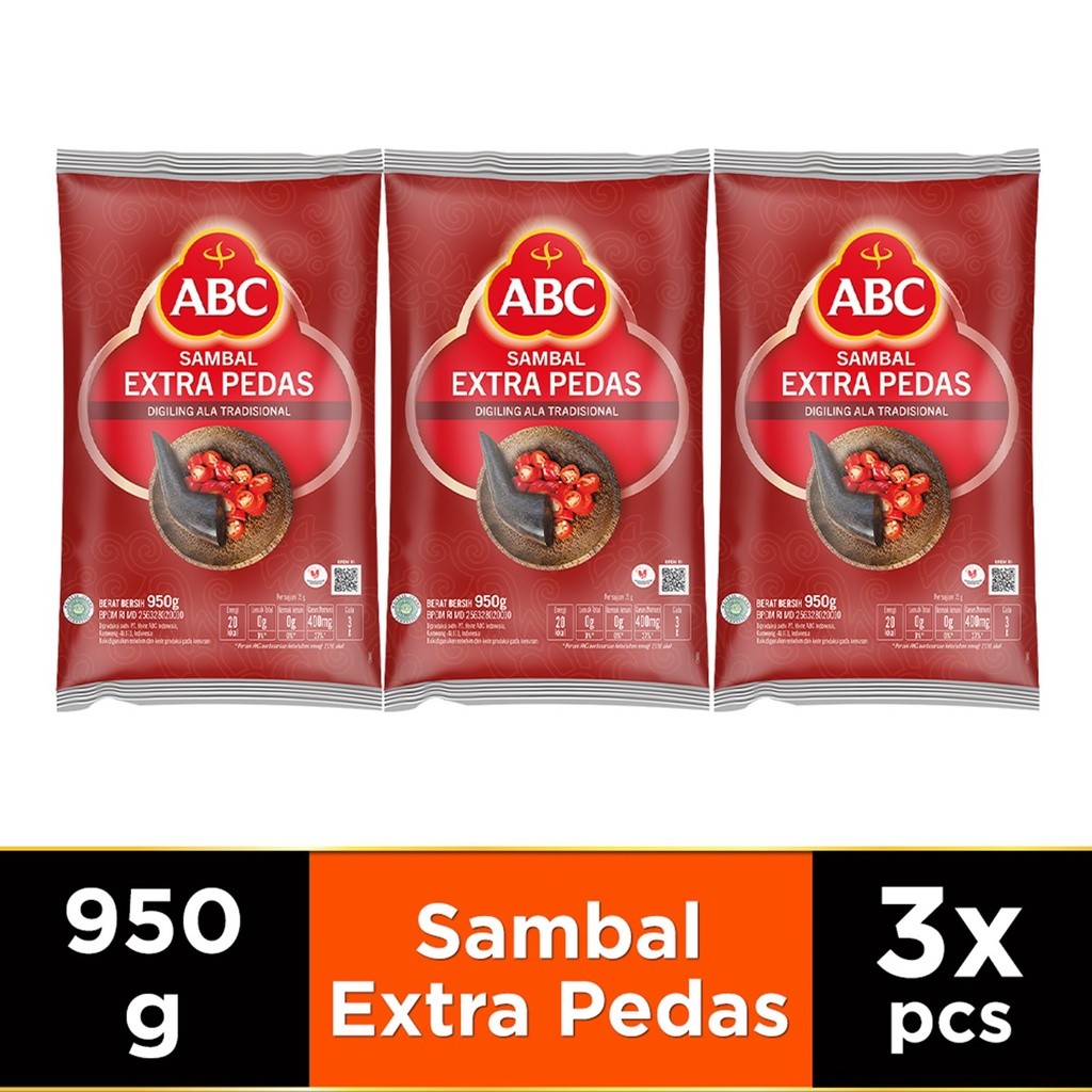 

ABC Saus Sambal Extra Pedas 950 gr - Multi Pack 3 pcs