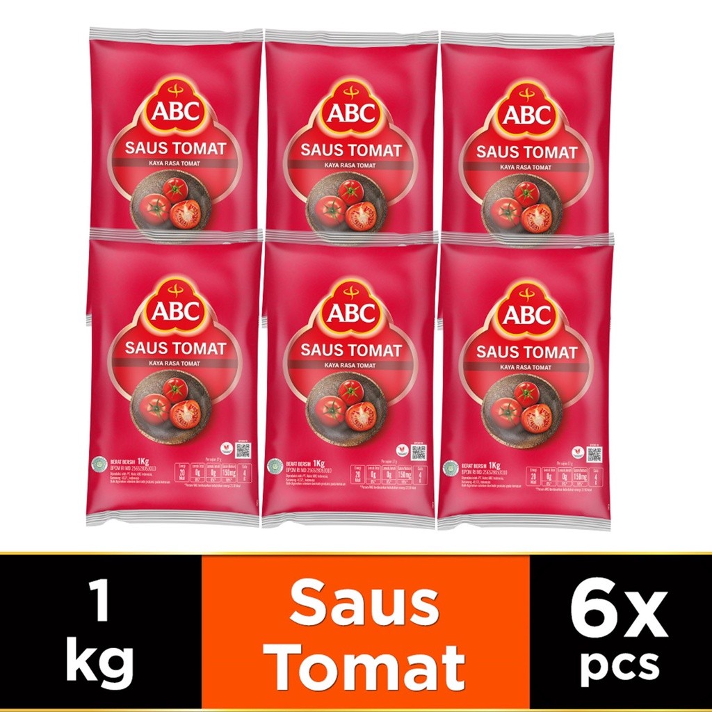 

ABC Saus Tomat 1 kg - Multi Pack 6 pcs
