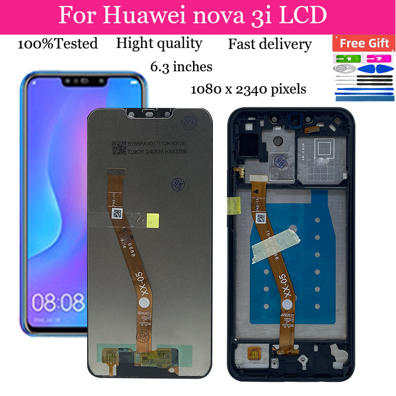 For HUAWEI Nova 3i 6.3''For P Smart Plus 2018 INE-LX1 LX2 AL00 LCD Display Touch Screen Digitizer As
