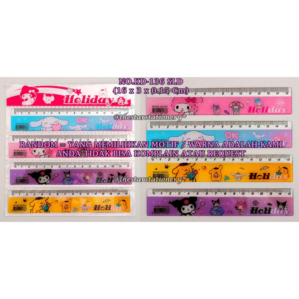 

(1 Biji) GROSIR Penggaris 15 Cm Karakter / Penggaris Renteng GXIMP KD-136 Karakter