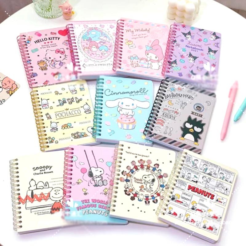 

10pcs/lot Creative Sanrio Memo Pad Cartoon Snoopy Coil Notebook Stationery Label Planner Sticker Post School Supplies
