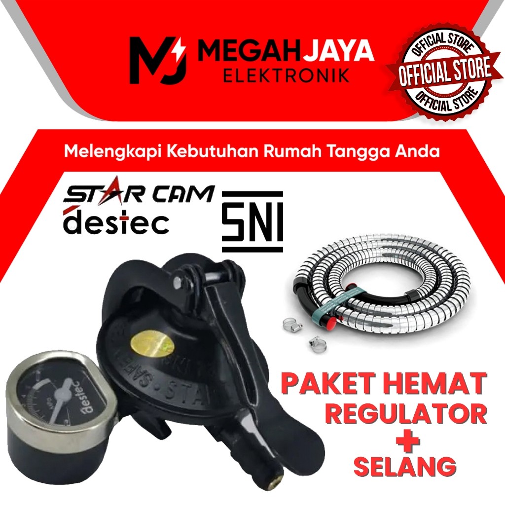 QX56G [FREE BUBBLE] PAKET HEMAT STARCAM / WINN GAS / GASCOMP SUPERLOCK REGULATOR + SELANG KOMPOR GAS