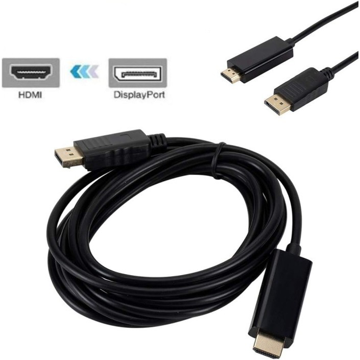Kabel Konektor Video Audio Adaptor DP DisplayPort ke HDMI 4K 180cm 1.8M PC Monitor Televisi TV Gold Plate UHD DP TO HDTV HDMI ADAPTER