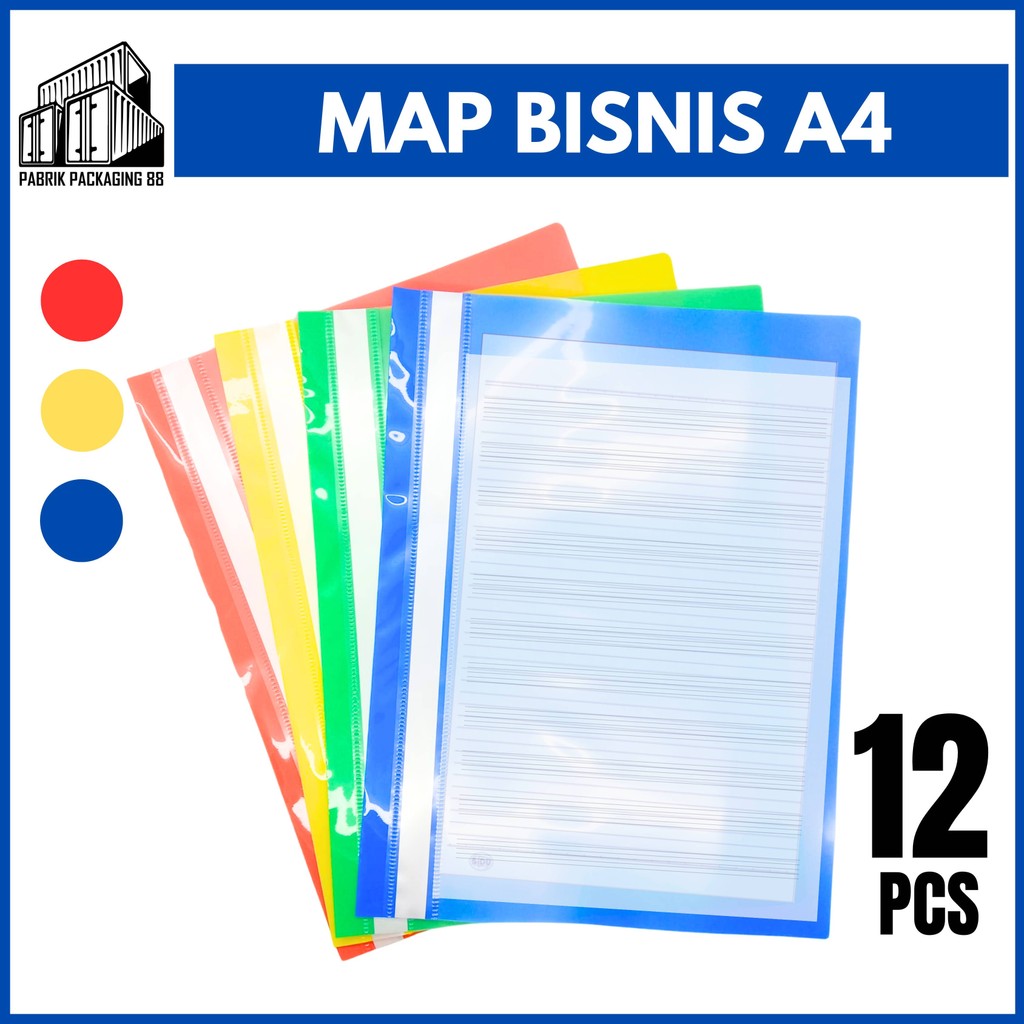 

12 PCS Map Bisnis A4 Folio Map Bussiness Folder File Snelchecter Map Dokumen Plastik Bukan Joyko