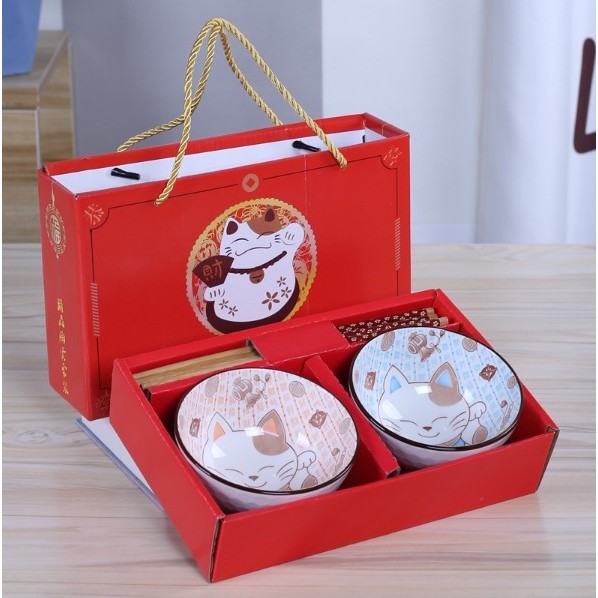 

Best Seller- ART-057 Hampers Imlek Kado Natal Souvenir Gift Bowl Set Mangkok Sumpit - Lucky Cat 2