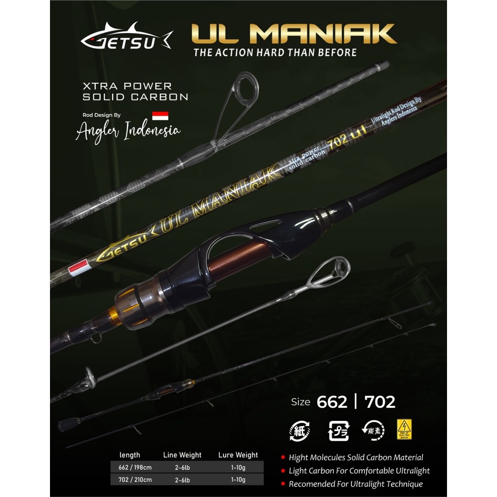 Joran Spinning Getsu UL Maniak 662 & 702 SP