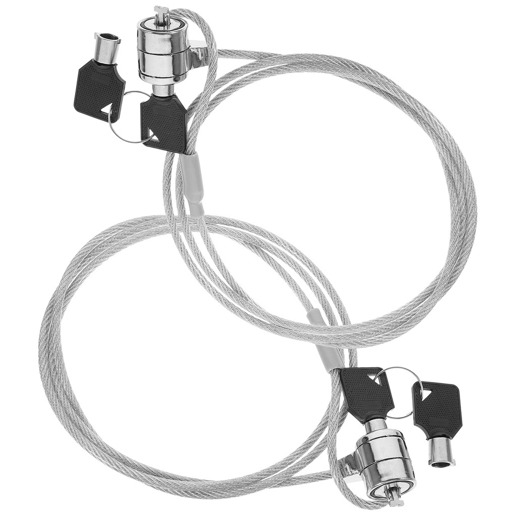 

2 Sets Laptop Lock Tablet Lapdesk Portable Keyed Laptops Knob Hardware Accessory Locking Cable Computer