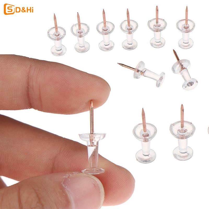 

100pcs Transparent Rose Gold Push Pins Thumb Thumbtack Board Pins Drawing Photo Wall Studs Office School Supplies