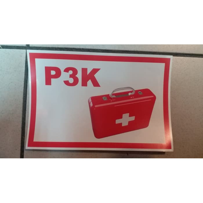 

JUAL SIGN LABEL STICKER KECIL P3K UKURAN 15X10CM