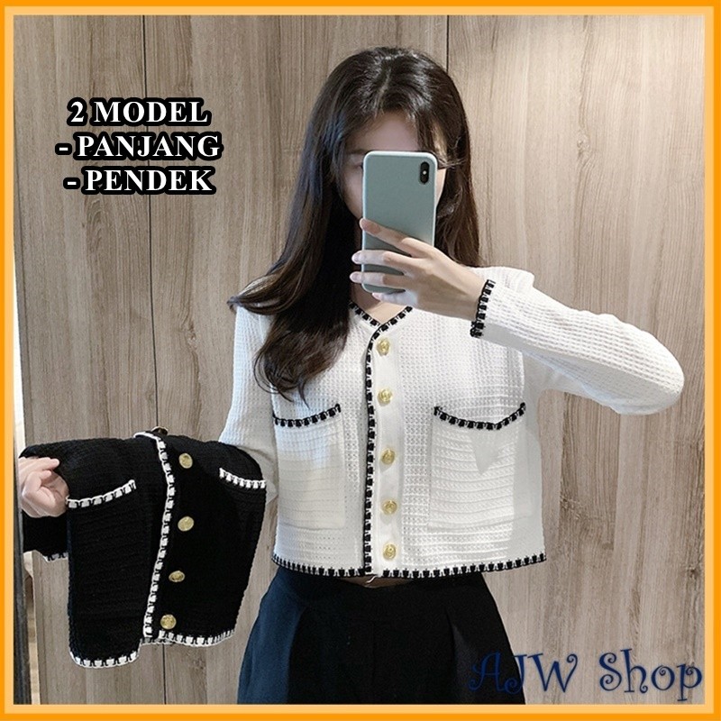 CARDIGAN RAJUT KOREAN STYLE LENGAN PANJANG IMPORT PREMIUM MEWAH DAN ELEGAN XR | KARDI IMPORT KOREA L