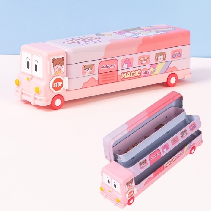 

[New Arrival]Best KOTAK PENSIL 3 TINGKAT + PENGSERUT KARAKTER TAYO LITTLE BUS LUCU - PINK