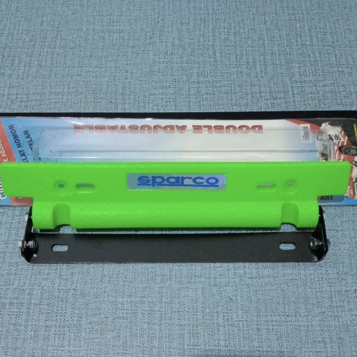 Tatakan dudukan tempat plat nomor mobil JDM hijau universal - Sparco